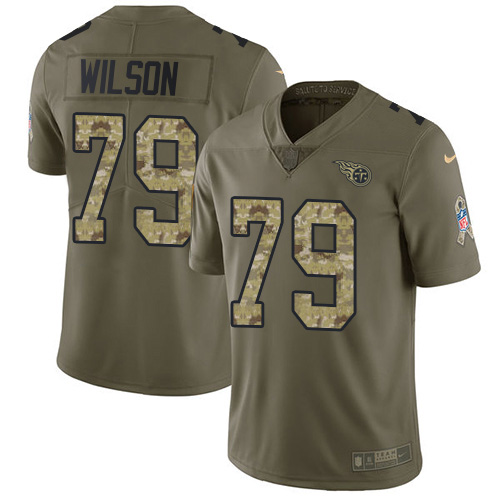 Nike Titans #79 Isaiah Wilson Olive/Camo Youth Stitched NFL Limited 2017 Salute To Service Jersey